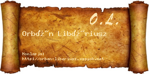 Orbán Libériusz névjegykártya